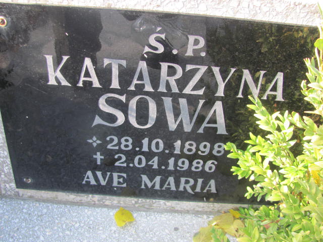 Katarzyna Sowa 1898 Radwanice - Grobonet - Wyszukiwarka osób pochowanych